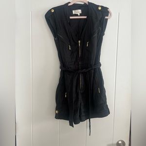 Anthropologie romper with gold zippers
